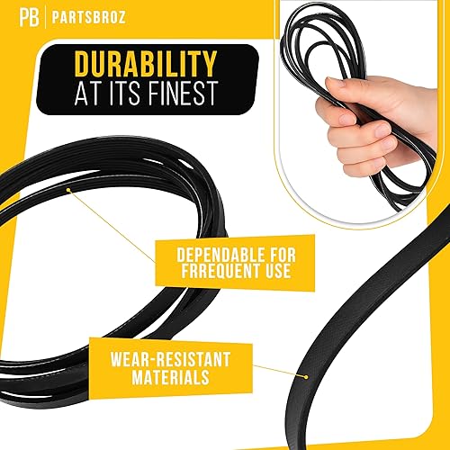 Miniatura 4 de PartsBroz WE12X10014 - Correa de secadora compatible con secadores GE General Electric Hotpoint - Sustituye a AP4379804 103C7487 EA2350043 PS2350043
