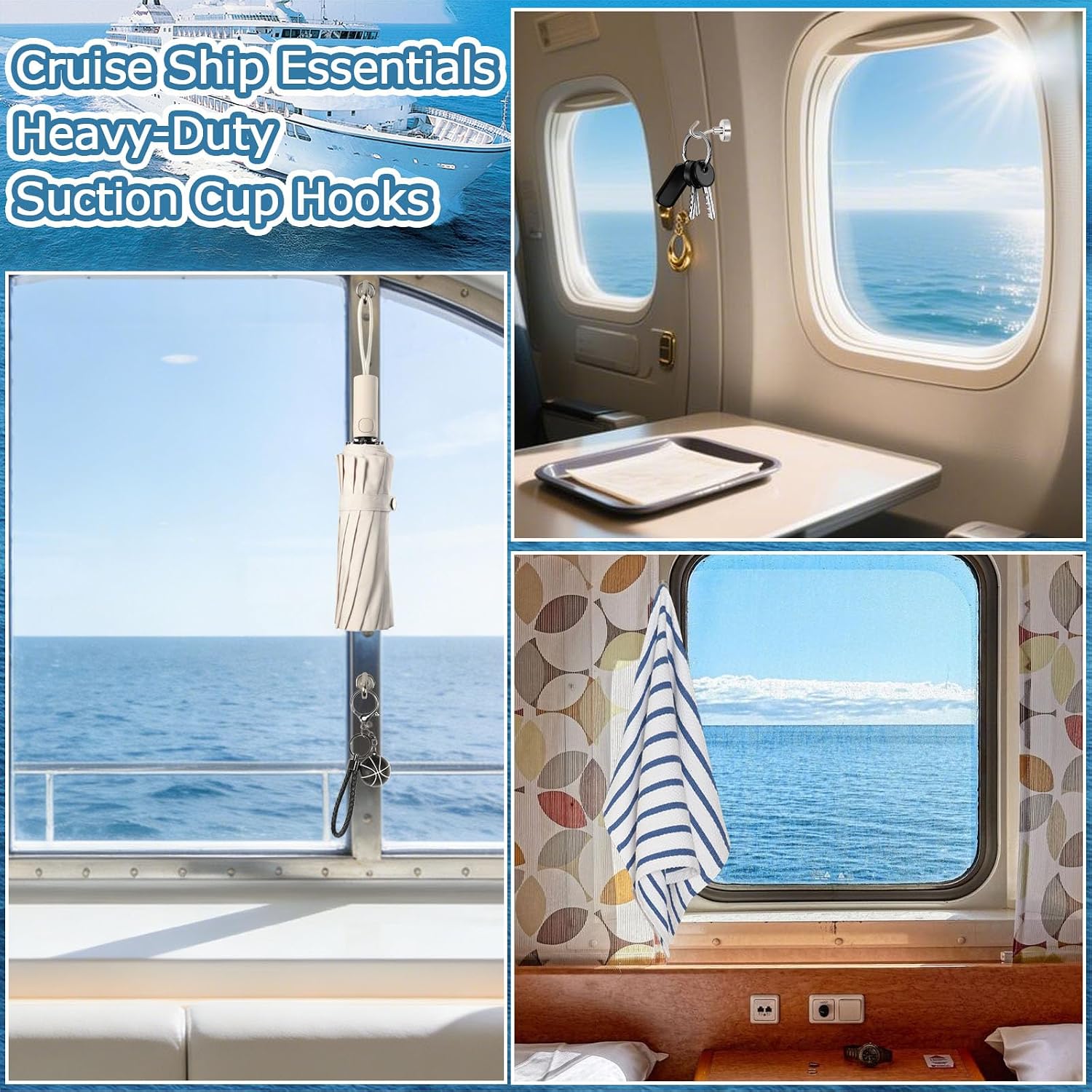 20 Pcs Cruise Essentials Kit, Cruise Must Haves Kit Reusable Travel Organizer, Waterproof Pouch & Luggage Tags for Cruise Cabin