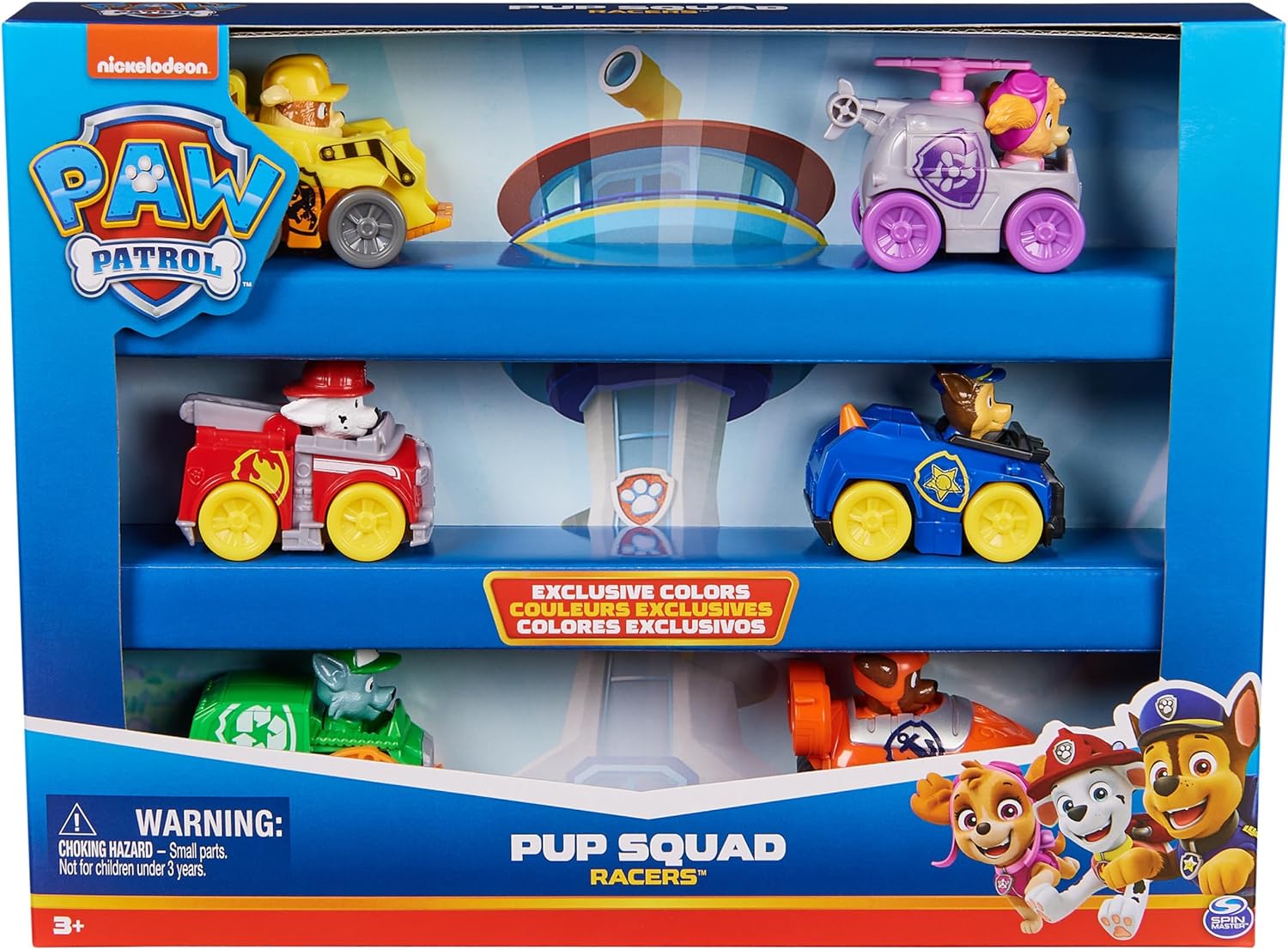 Paw Patrol – Pack 6 Cars Pup Squad Racers – Paw Patrol Toys – Children's Games – 6070070 – Toys Children 3 Years + – Gift Child 3 Years +