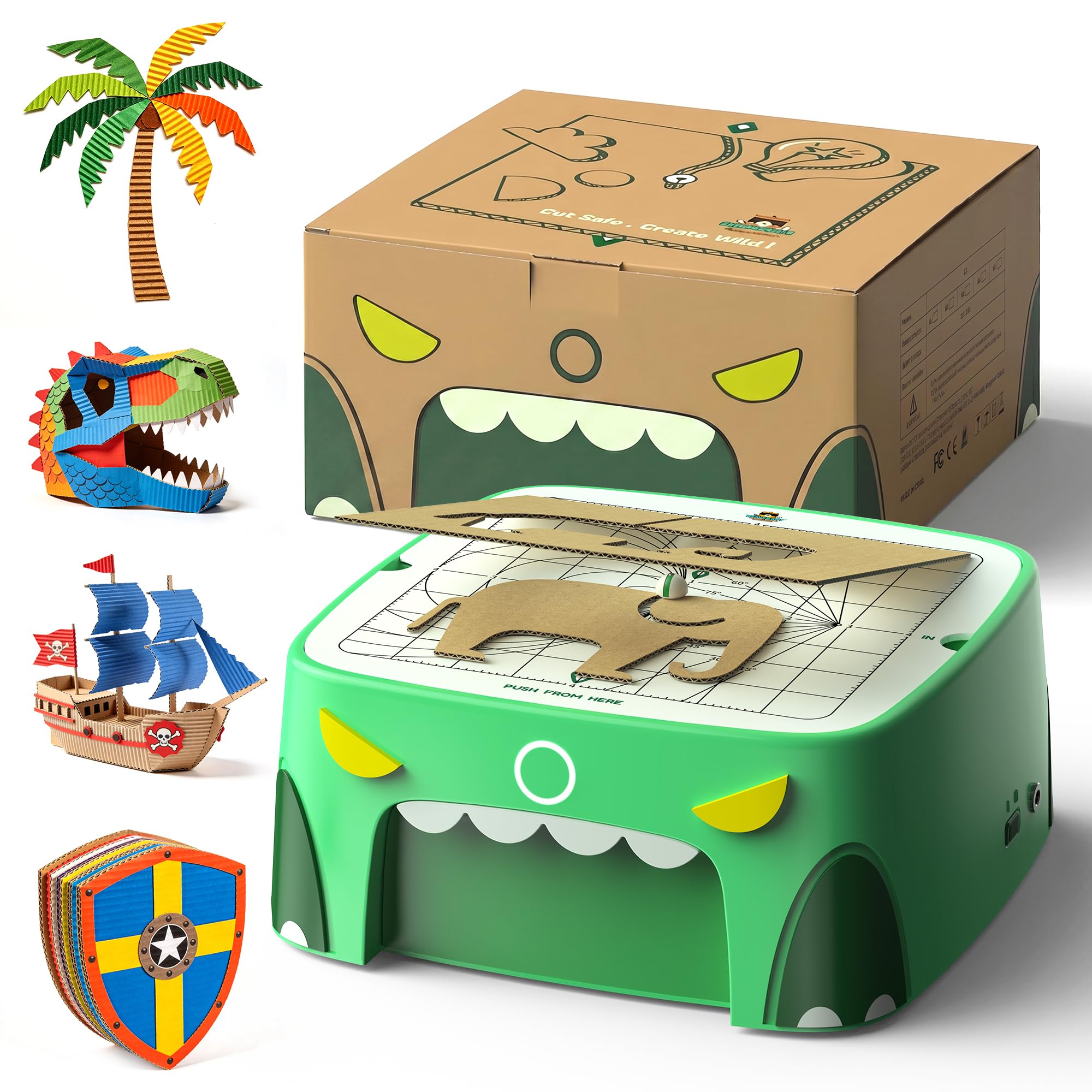 Sicherer Elektrischer Kartonschneider für Kinder, DIY Upcycling von Pappe für praktisches Lernen und Kreativität für Jungen und Mädchen ab 5 Jahren, Cardboard Cutter für Pappe, Stoff, Leder