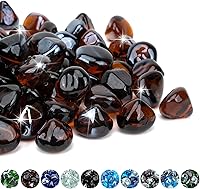 Vista 1 de Mr. Fireglass 10 libras de cristales de fuego mezclados en forma de diamante para chimenea y hoguera al aire libre y paisajismo - 2.54 cm de alto