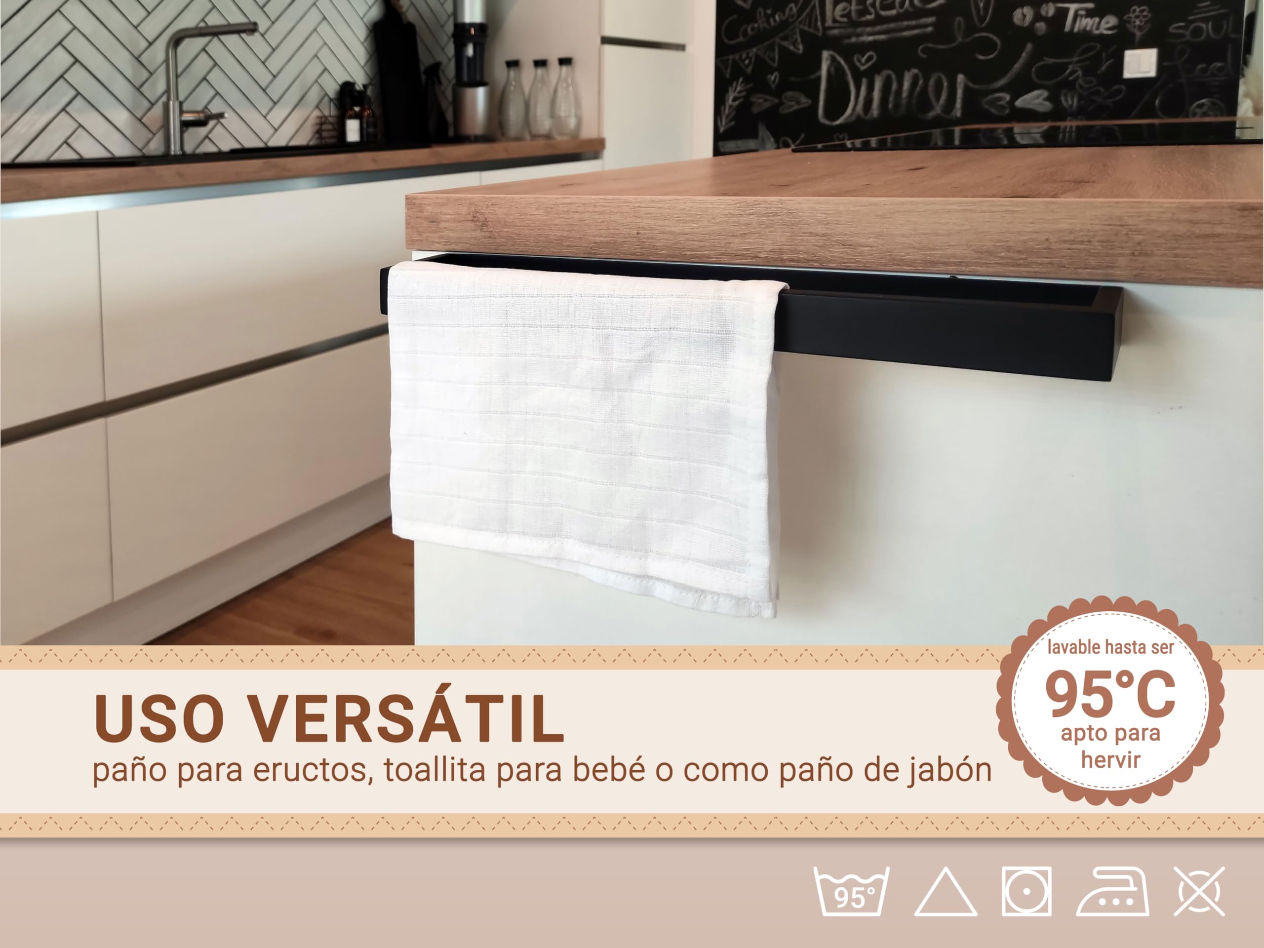 ZOLLNER Juego de 10 paños de baño para bebés, de 35 x 50 cm, de algodón, Suaves para la Piel, Especialmente Suaves y agradables al Tacto, Lavables hasta 95 °C, en Color Blanco
