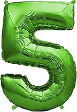 Birthday Balloons 5 Green – 101 cm Balloon 5 Years – Number 5 – Decoration 5 Birthday Girls – Giant Number Balloons for Parties – Fly with Helium