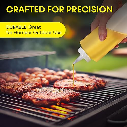 Miniatura 5 de BRIGHTFROM Botellas exprimibles de condimentos de 16 onzas de cuello ancho, botellas vacías para chorros  Tapa superior extraíble, a prueba de fugas