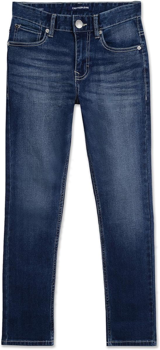 Boys Skinny Fit Stretch Denim Jeans, 5-Pocket Style, Zipper Fly & Button Closure