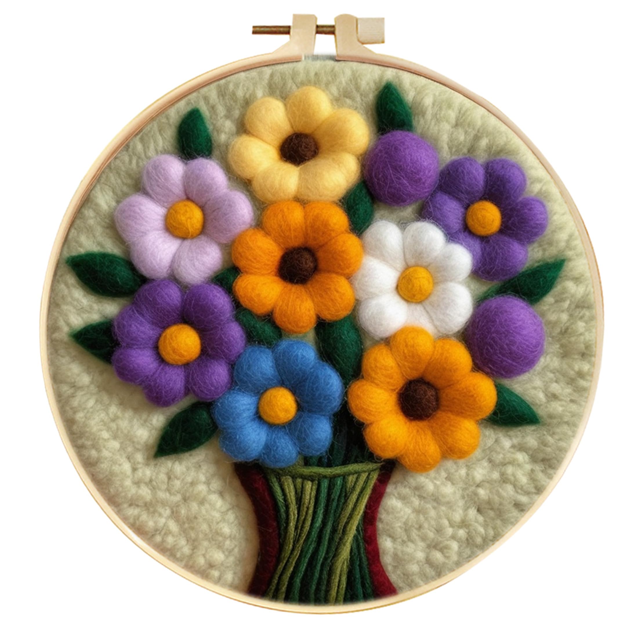 SARBUTER Needle Felting Kits, DIY Wool Felt Starer Needle Felting Kits for Beginners ，Suitable for Giftware Home Decoration (Bouquet of Flowers)