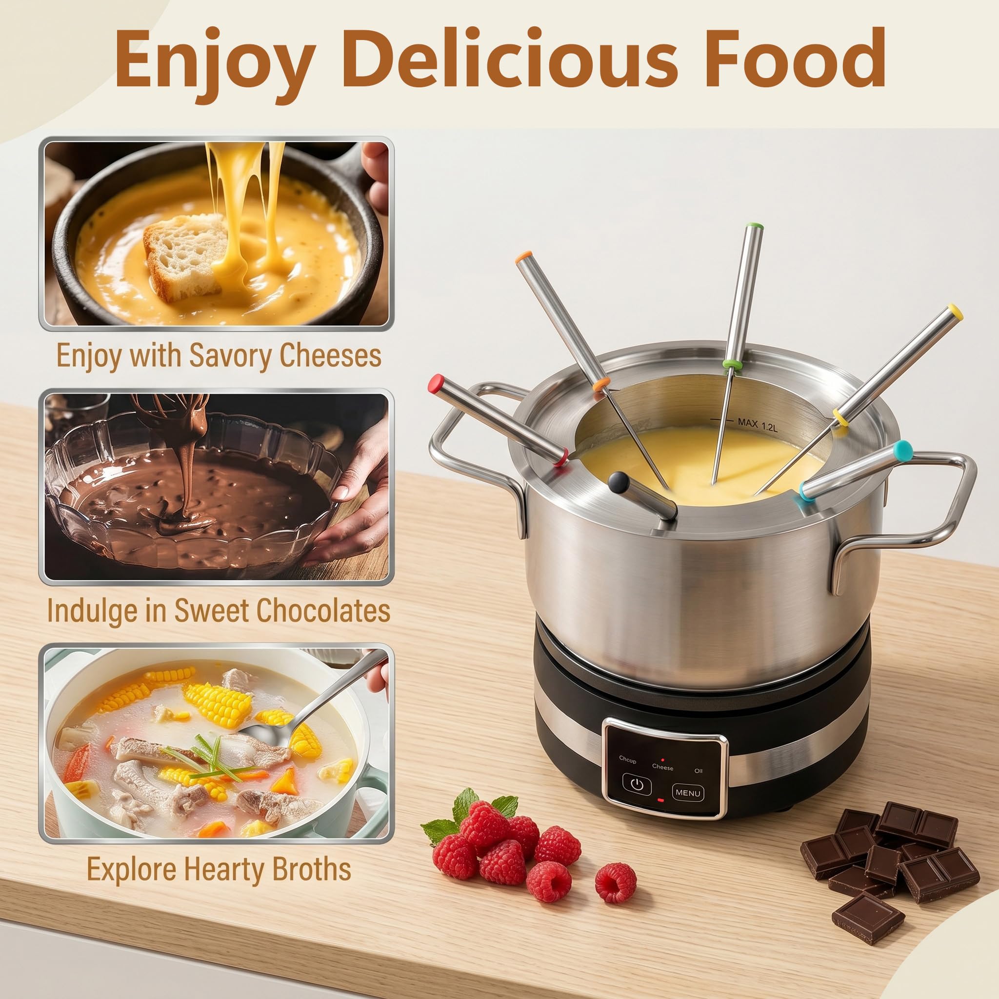 GIANTEX Appareil à Fondue Électrique 1200W