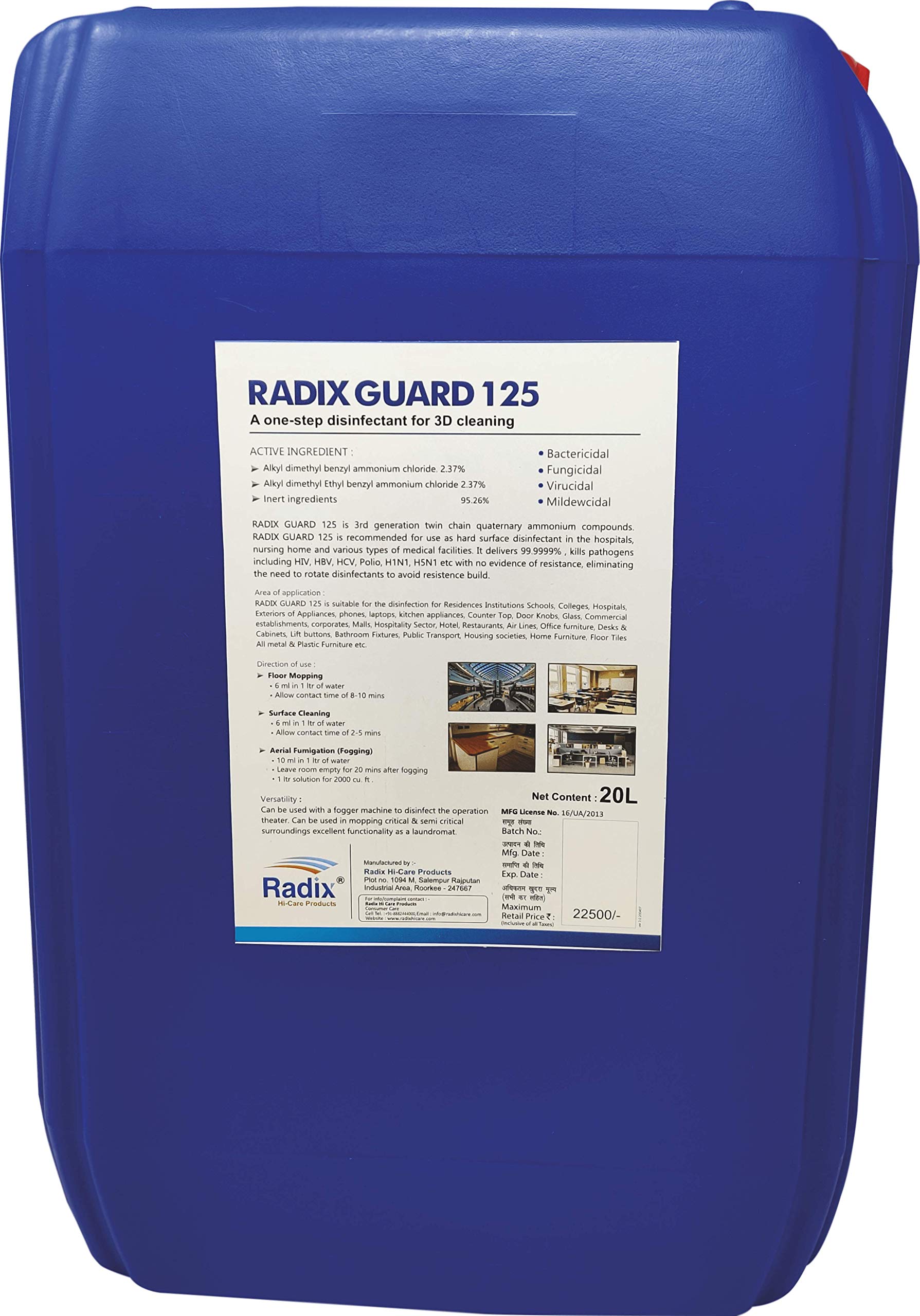 RADIX GUARD 125 : Drug Department approved Surface disinfectant (20 Ltr)
