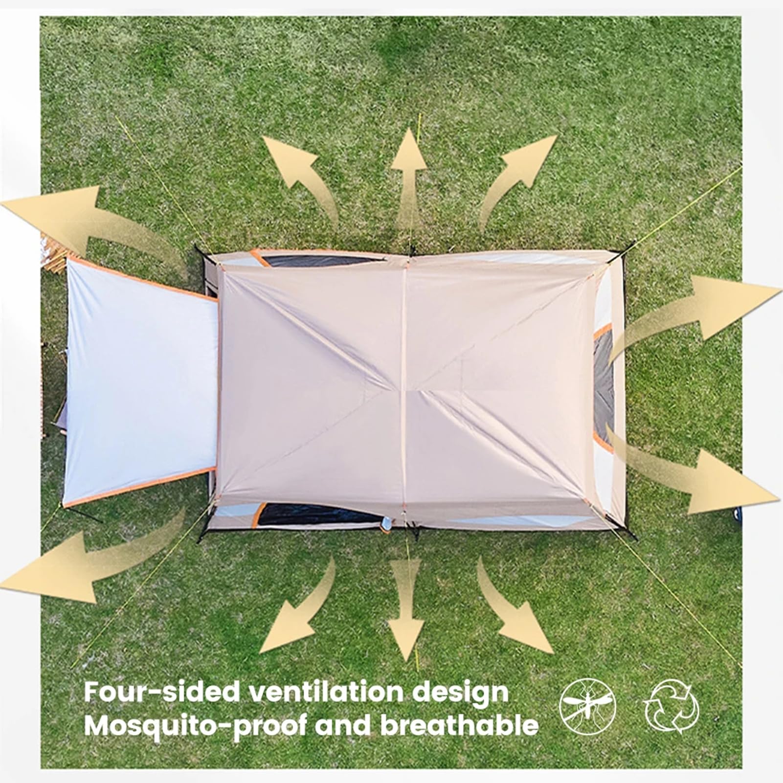 Tienda de campaña Inflable, Tienda de campaña de instalación instantánea for 6/12 Personas con Porche, toldo, 2 Compartimentos for Exteriores y Camping