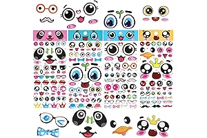 4 Sheets of Googly Eyes Ghost Stickers for Kids Crafts: Wiggle Eyes...