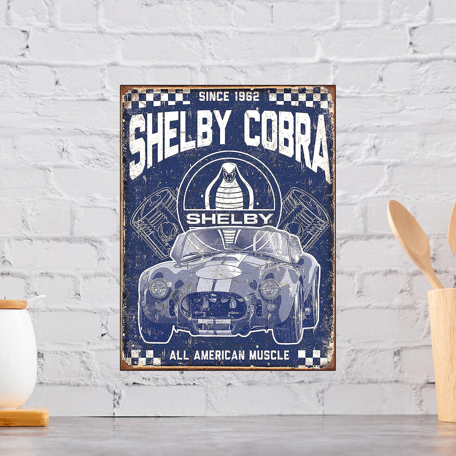Shelby Cobra Retro Metal Aluminium Sign, Novelty Gift Bar Pub Club