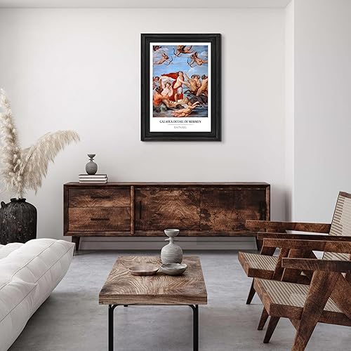 Vista 216 de Cabaña perdida de San Jorge y el dragón de Raphael Impresión en marco plano negro Reproducción de pintura de obras de arte fino Póster 2-San