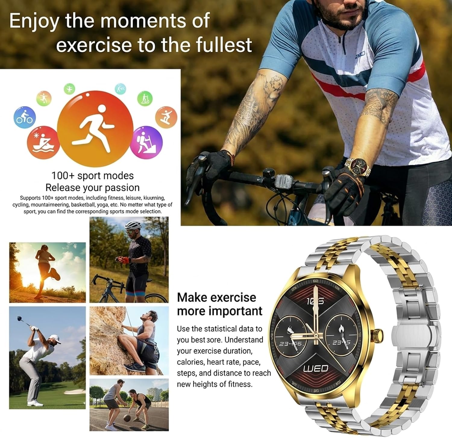Fitness Trackers Smart Watches for Women Men with Heart Rate Monitor Pedometer Sleep Tracker Ultra Thin for iOS Android