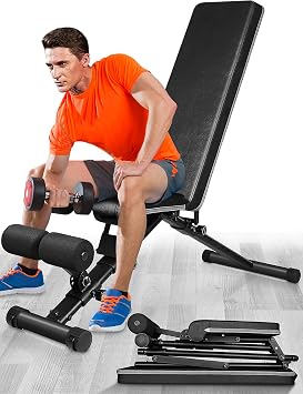 Adjustable Weight Bench Foldable Gym Workout Bench Press,440lbs Weight Capacity Fitness Bench