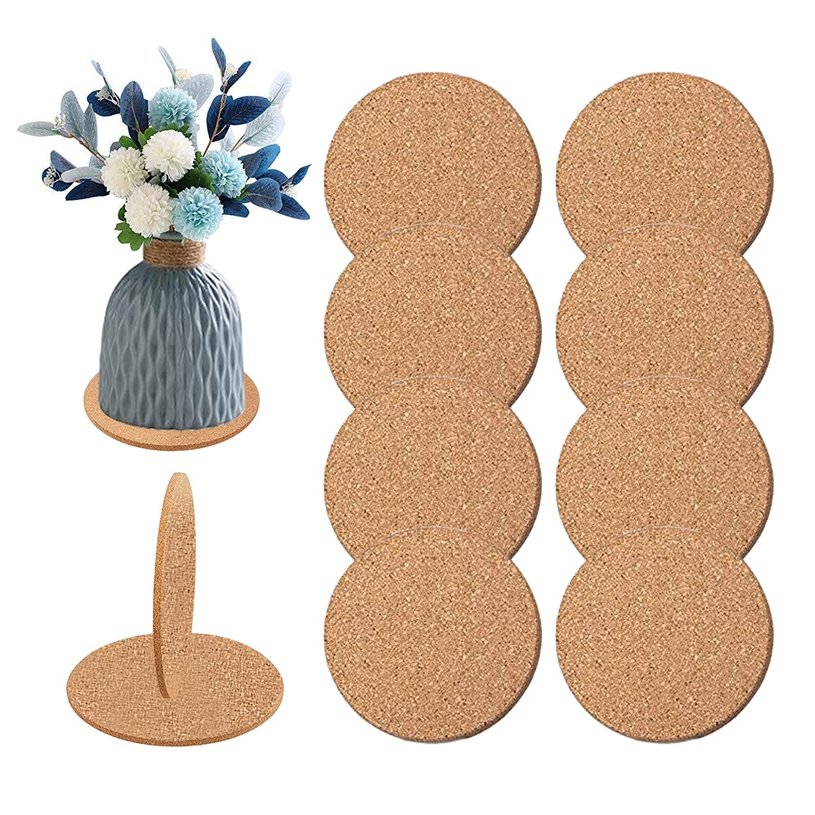 Round Cork Coasters, 20pcs High Temperature Resistant Cup Coasters 3.5inch Absorbent Coaster Set Drink Coasters Cork Tabletop Protection for all Kinds of Cups Mugs Plates Plant