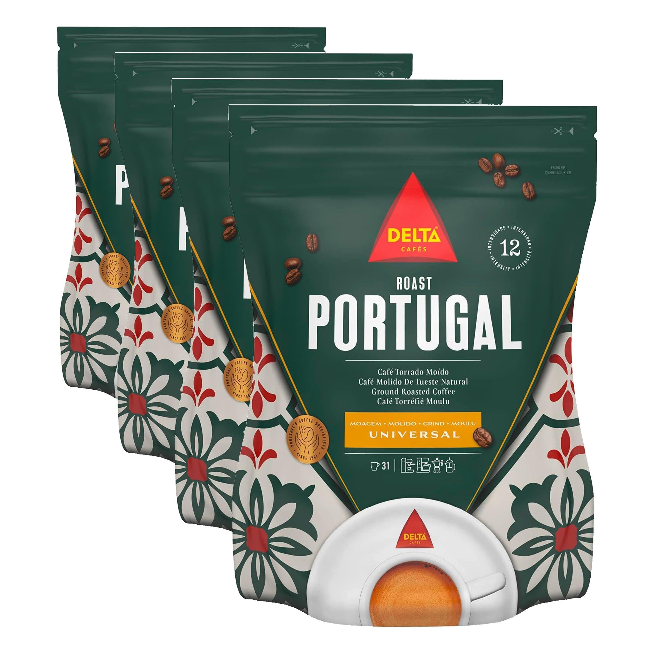 Delta Portugal Café Molido Natural 220g Pack de 4
