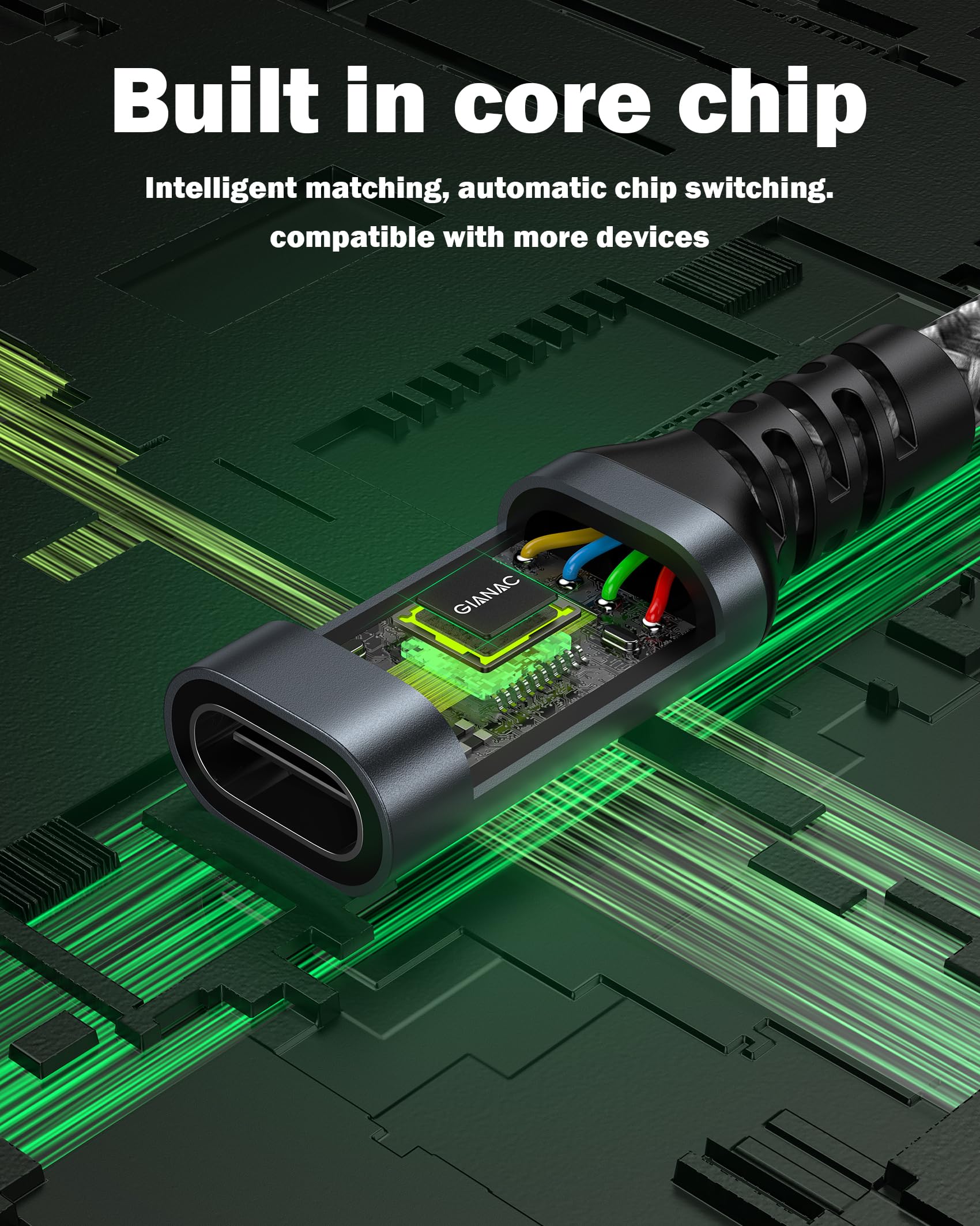 GIANAC Cavo di Prolunga USB C 100W 1M,3.2 Gen2 4K@60Hz Cavo Type C Maschio a Femmina 10Gbps Cavo Prolunga Tipo C Compatibile per iPhone 15 Pro Max, MacBook Pro/Air XPS 15 Galaxy S23 S22