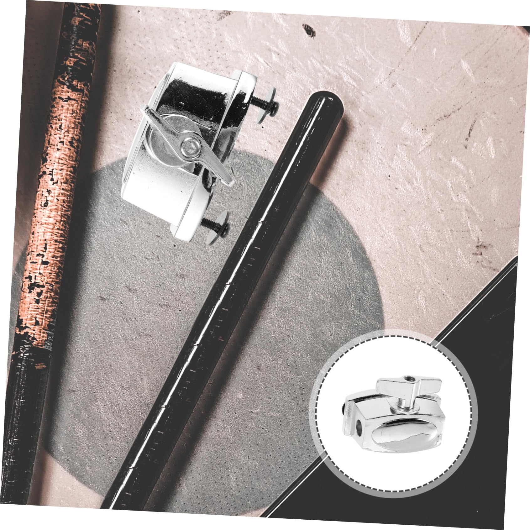 BESPORTBLE Support de Tom Batterie Pince de Fixation et Plaque de Base pour Concerts, Accessoire de Percussion pour Musiciens Professionnels