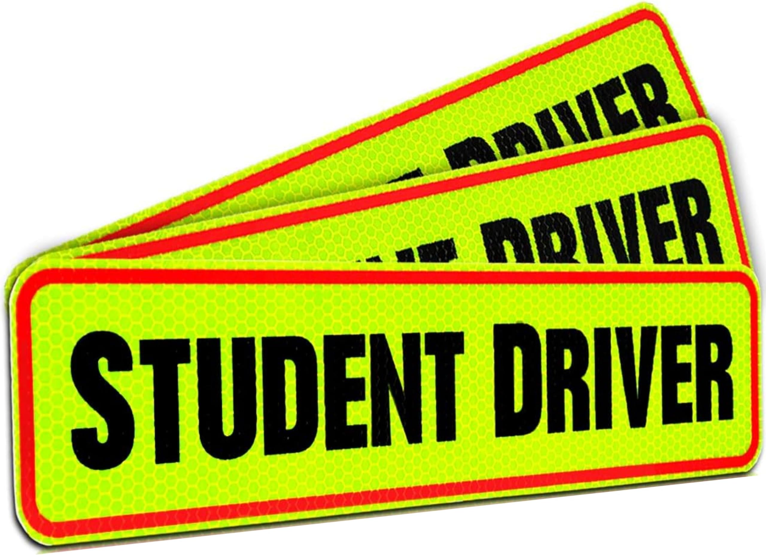 Reflective Student Driver Magnet | 12" Car Magnet Sticker for New & Beginner Drivers | Weatherproof & Magnetic | Accessories for Student Driver | Driving Signs Stickers