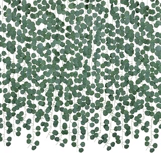 DearHouse 86ft 12-Strand Artificial Eucalyptus Hanging Garland - Realistic Greenery Vines for Home, Wedding, Office Wall Decor