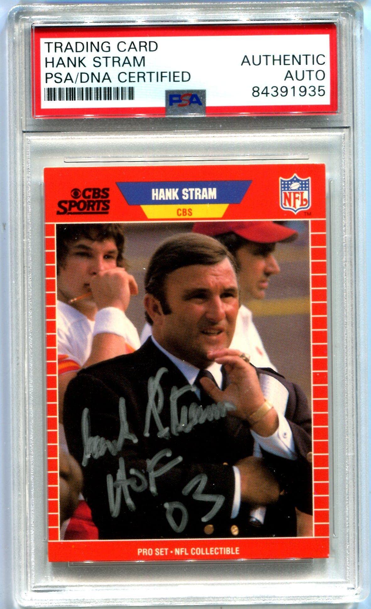 Hank Stram 1989 NFL Pro Set Autographed Card (PSA Authentic) - NFL Autographed Football Cards
