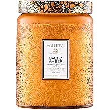 Voluspa Baltic Amber Candle, 18 oz, Coconut Wax Blend, Scented Candles for Home, 100 Hour Burn Time, Candle Jar