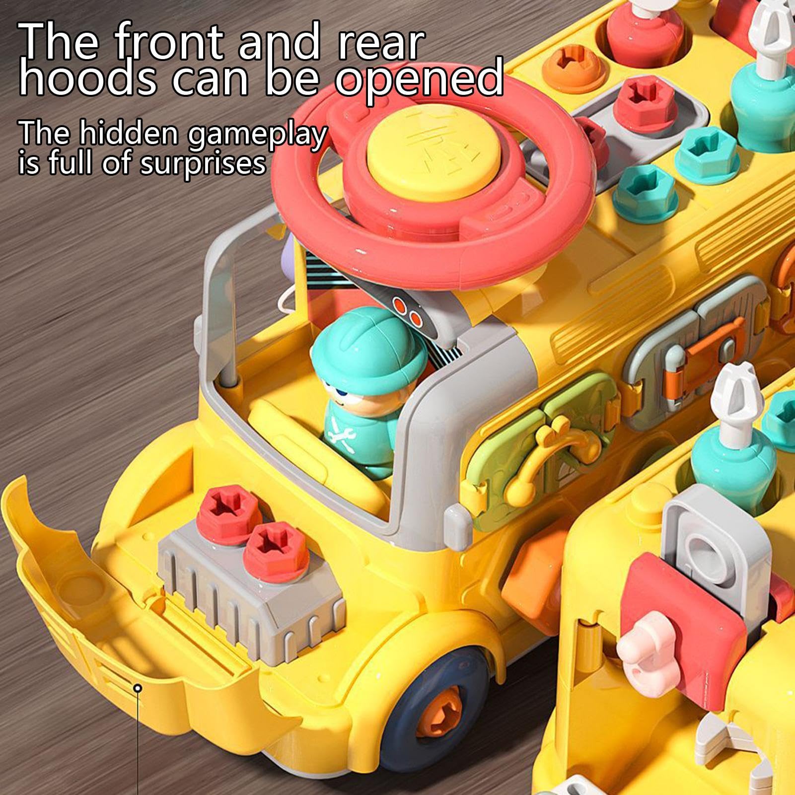 Cubo Occupato, cubo di attività per Bambini | Giocattoli | sensoriali da Viaggio a Forma di Autobus Cubo Occupato - Giocattolo per seggiolino Auto da Viaggio, cubo di attività, Giocatt