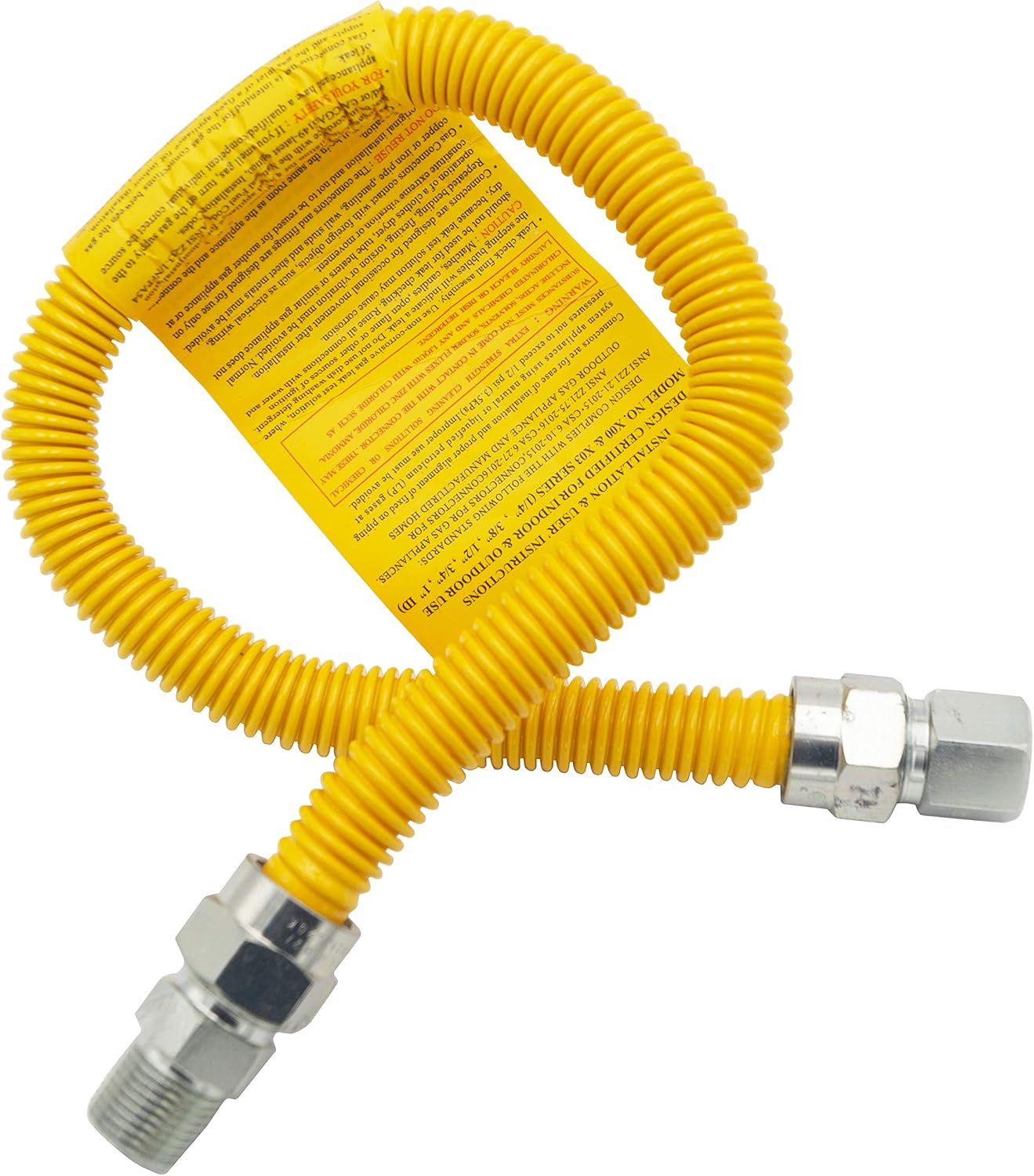 Supplying Demand 303-3132-24 2 Foot Gas Range Line Connector with 1/2 Inch MIP Connection 5/8 Inch OD