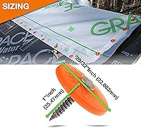 Vista 2 de Paquete de 100 clavos redondos de plástico para techos de 1 pulgada, clavos de papel de alquitrán galvanizado para fijación de envoltura de casa