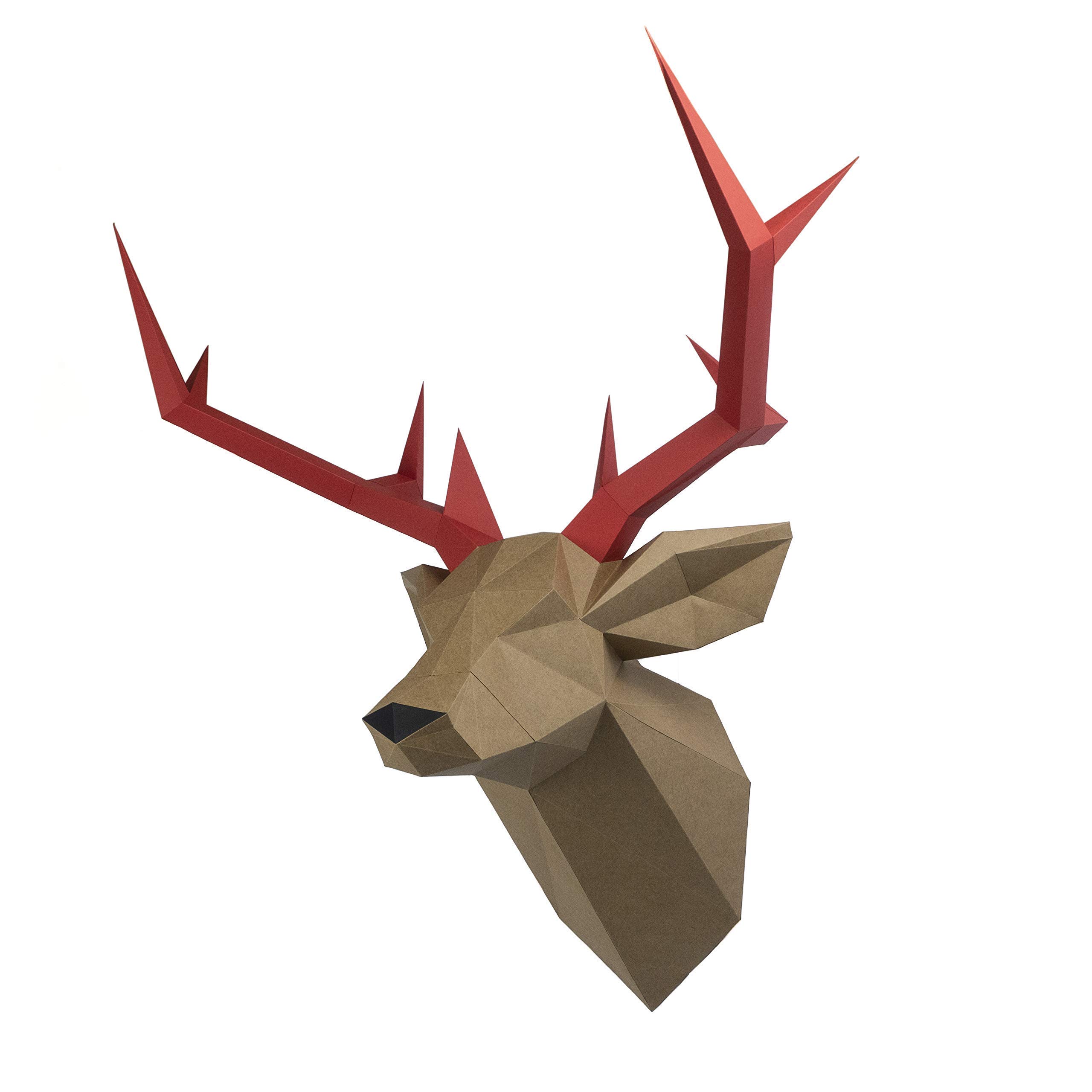 Buy Deer head, Papercraft Kit, wall mount, Home decor, Papercraft Wall Art, Gfit, wall trophy
