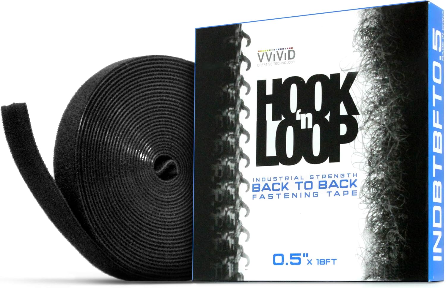 VViViD Hook N’ Loop Double-Sided Multi-Purpose Reusable Fastening Tape (0.5" x 18ft)