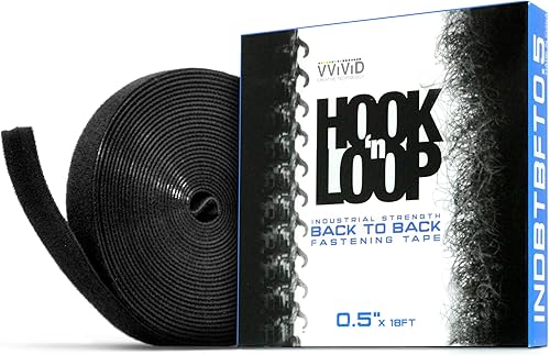 Miniatura 4 de VViViD Cinta de fijación reutilizable multiusos de doble cara Hook N' Loop (1 pulgada x 18 pies)