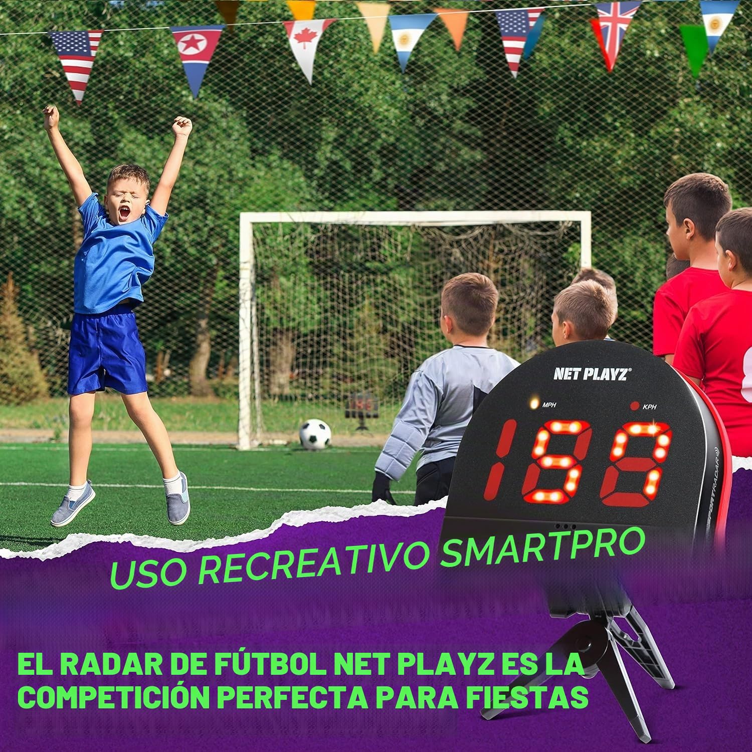 Radares de fútbol, Equipo de Entrenamiento de sensores de Velocidad (Pistolas de Radar Manos Libres, Pistolas de Velocidad de Disparo, Regalos de fútbol, Gadget de Alta tecnología y Equipo para
