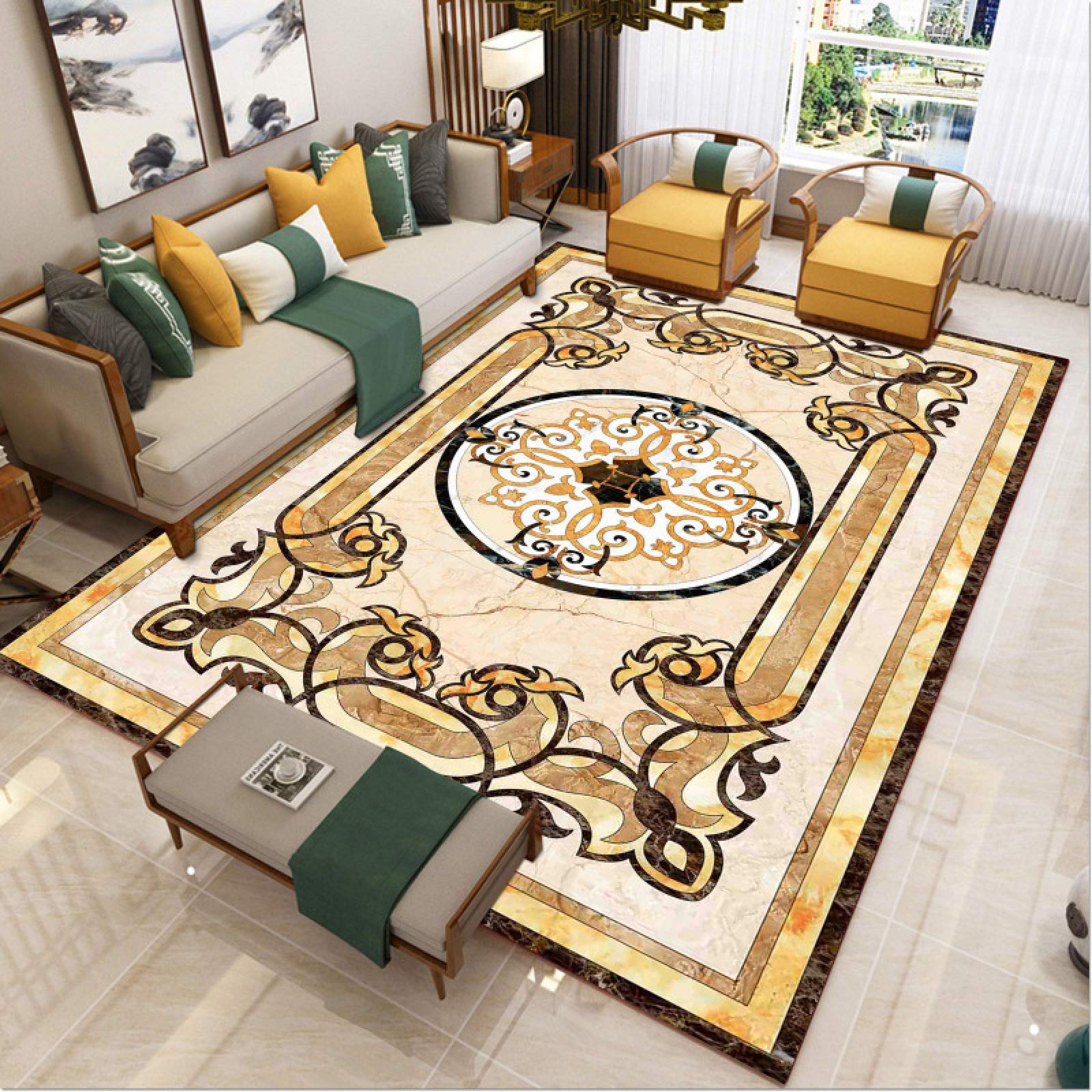 Tapis de sol style européen pour une chambre chaleureuse
