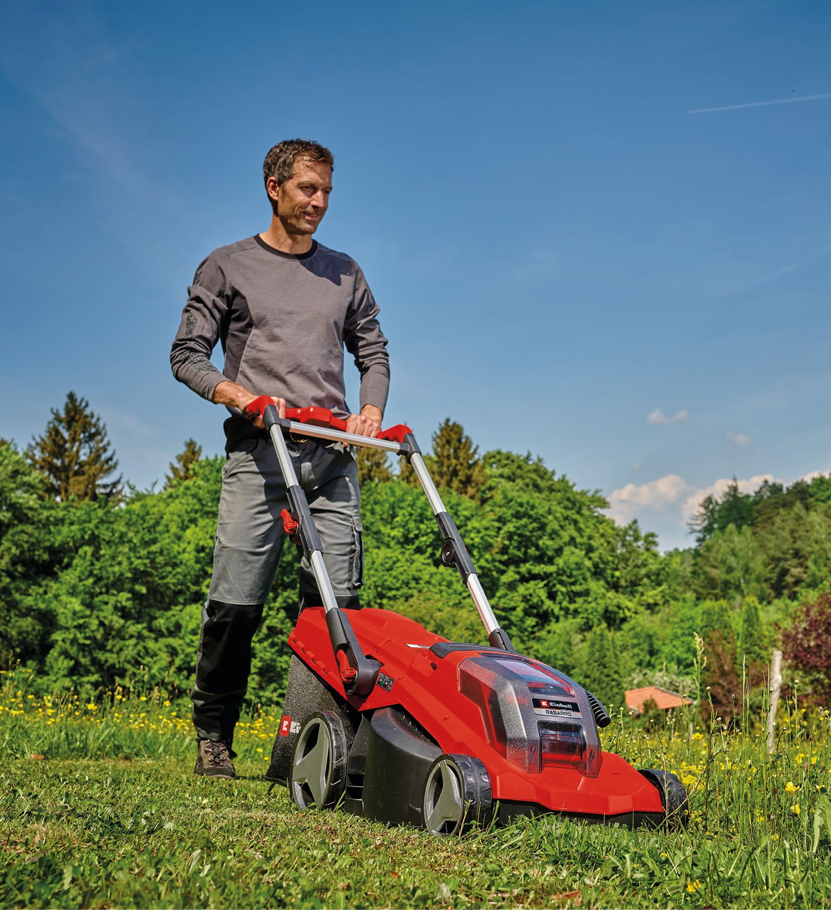 Einhell Professional Tagliaerba a batteria RASARRO 36/40 Kit Power X-Change (36 V, largh. di taglio 40 cm, fino a 500 m², Brushless, 50 l, alt. di taglio 25-75 mm, incl. 2x4,0 Ah + 1x Twincharger)