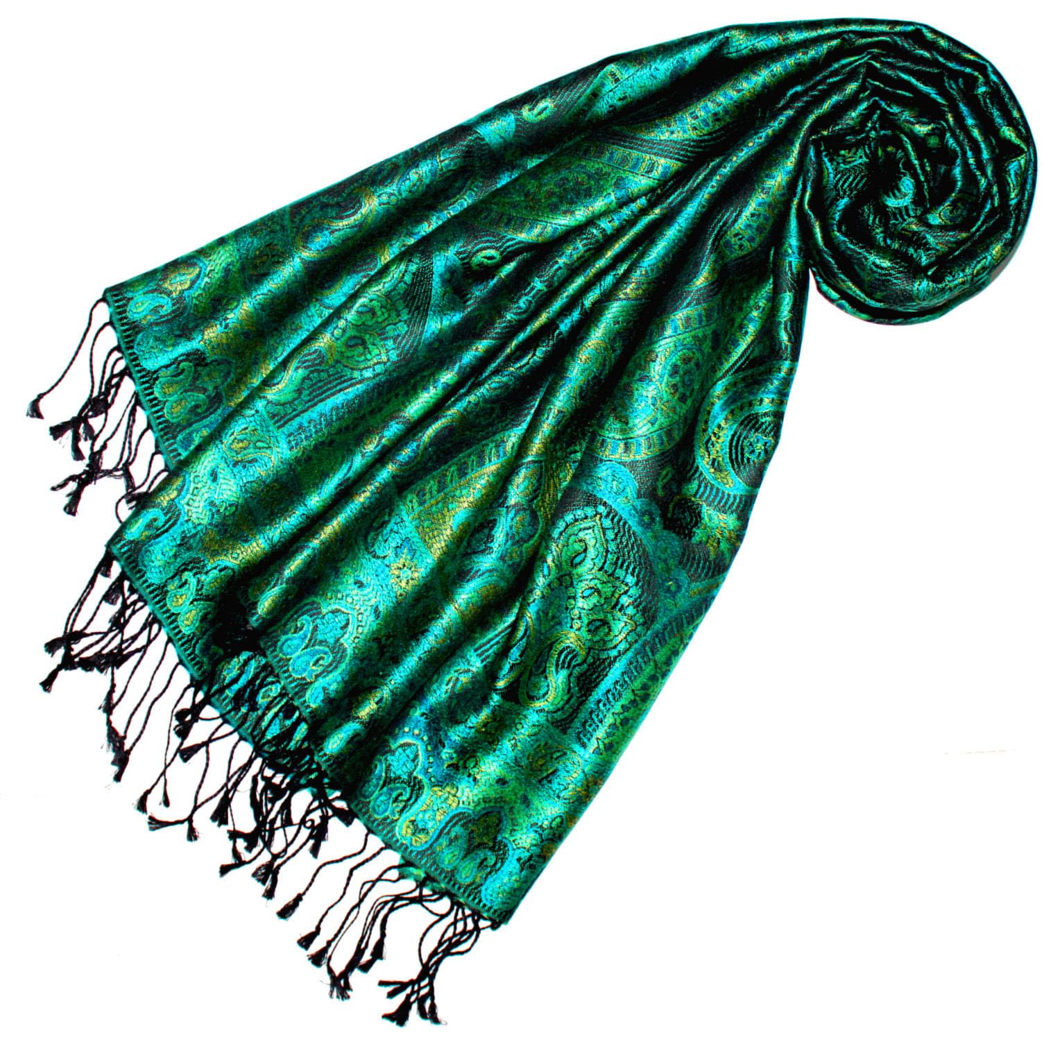 Lorenzo Cana Pashmina Damessjaal, jacquard geweven, 100% zijde, 70 cm x 190 cm, paisleypatroon, zijden sjaal, zijden doek, zijden pashmina in onharmonieuze bruine, groene en crème kleuren 78010888 Lorenzo Cana Pashmina Damessjaal, jacquard geweven, 100% zijde, 70 cm x 190 cm, paisleypatroon, zijden sjaal, zijden doek, zijden pashmina in onharmonieuze bruine, groene en crème kleuren 78010888
