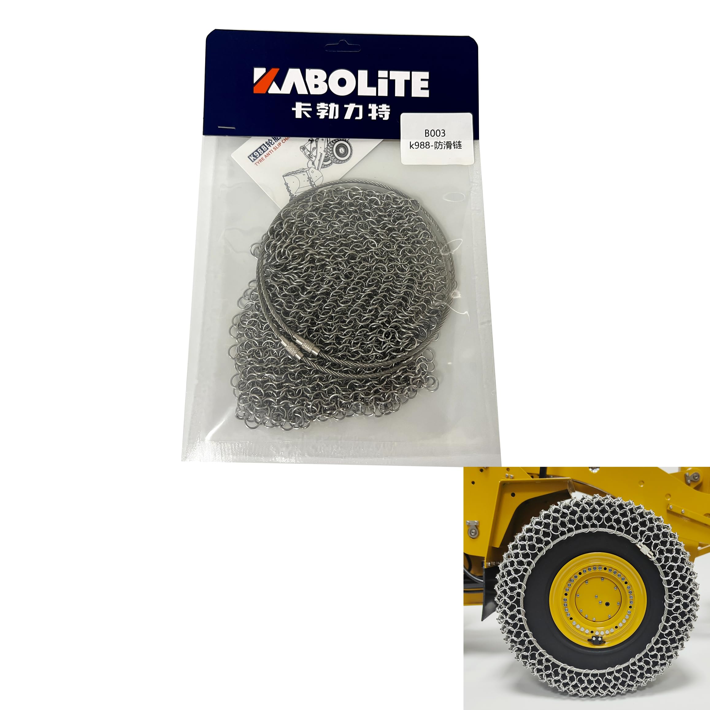 Chaîne De Pneu Métal Pour Camion RC 1/14 K988 - Compatible Véhicules De Construction