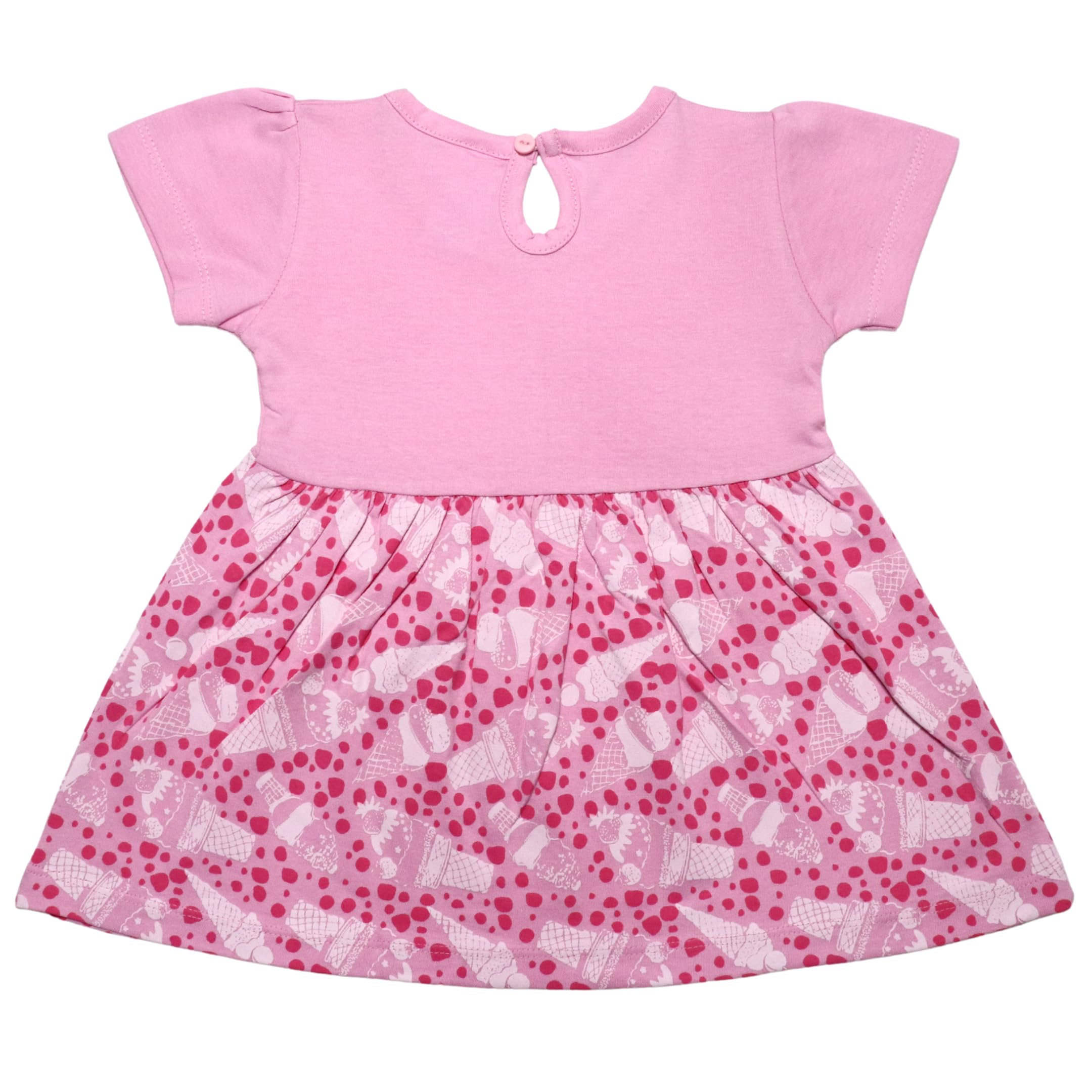 Luvlap Half Sleeve Frock, for Baby, Infants & Toddlers, Multicolour, 100% Cotton, Baby Girl Frock, Baby Girl Clothes, Kids Clothing, Pack of 1, 12 to 18 Months 1