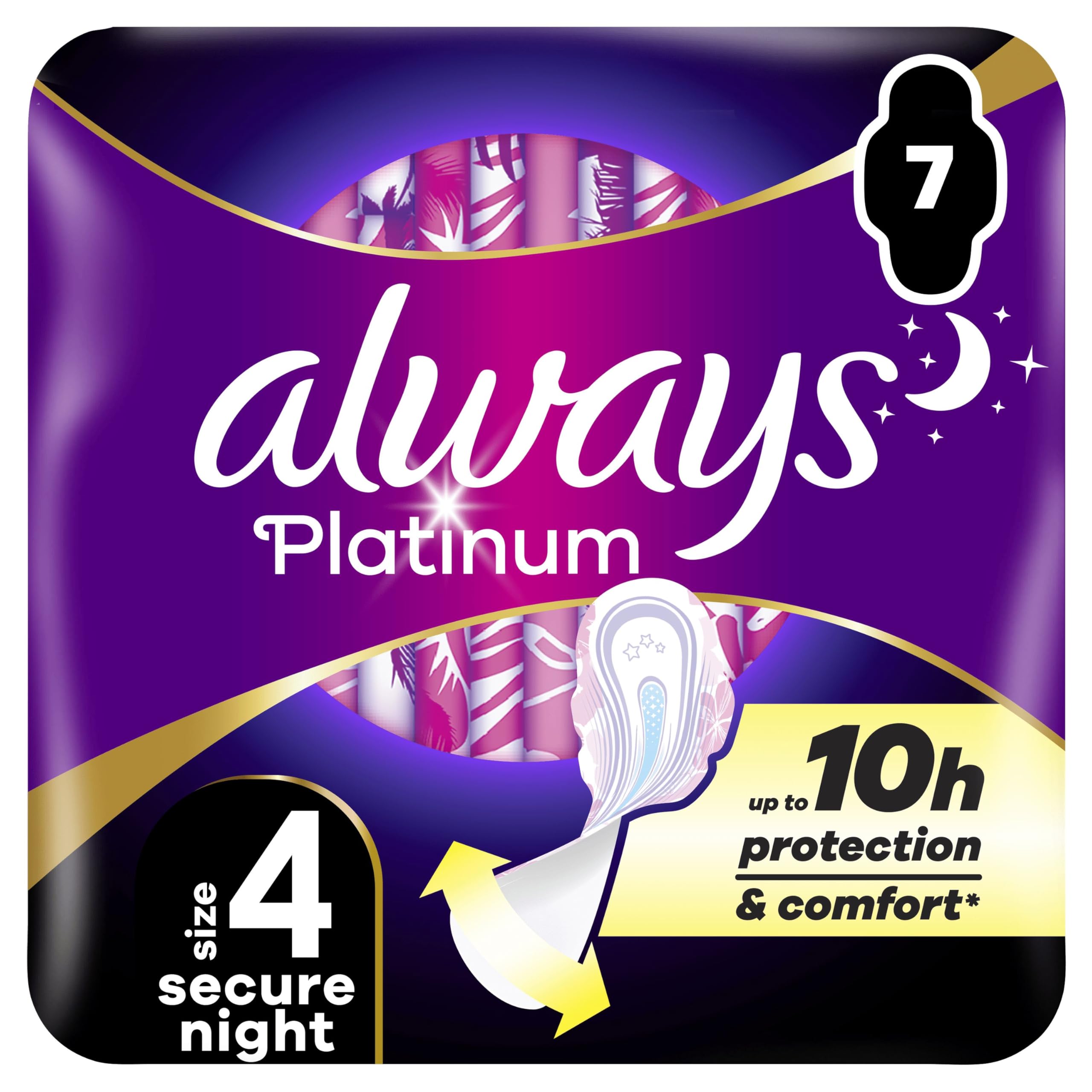 Always Platinum Night Sanitary Pads with Wings - 7