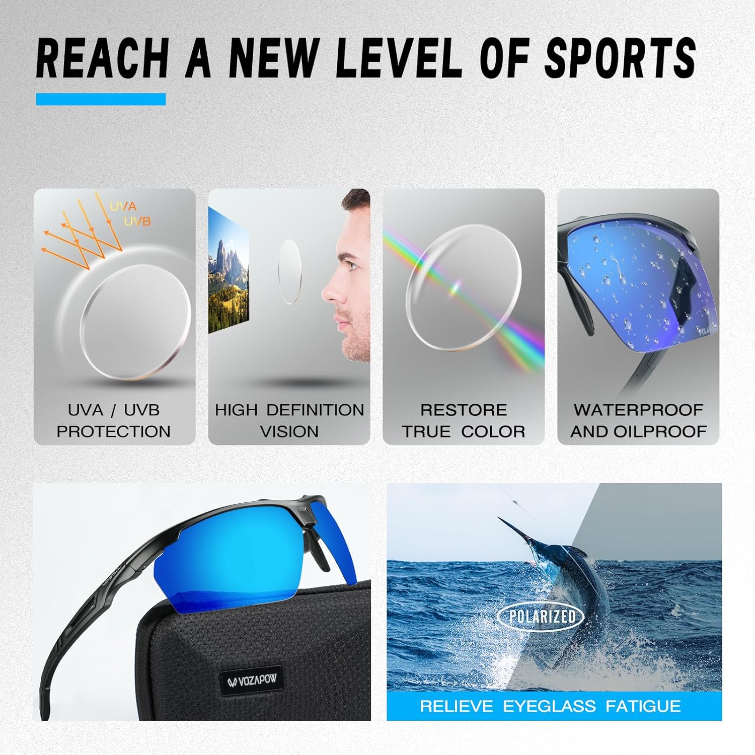 Polarized Running Sunglasses for Men Women UV Protection Sports Shade Glasses for Fishing Cycling Baseball - Image 3