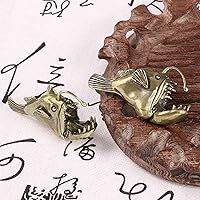 Vista 3 de SnowOwl Lamp Fish Sculpture Solid Metal Insect Ornament Mini Brass Animal Figurine Statue for Home Office Garden Desktop Decor (Bronze-1)