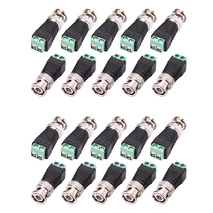 Buy WildHD 20 Pack BNC Balun Connector and Camera Terminal Male Adpater