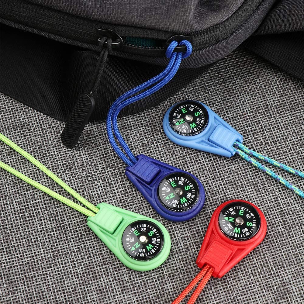 Generic 20 Pieces Mini Survival mpass Zipper Pull Slider Multi-lor Outdoor Camping Hiking Pocket mpass Liquid Filled mpass for Emergency Survival Kits Watchband Parard Bracelet Necklace Key Chain