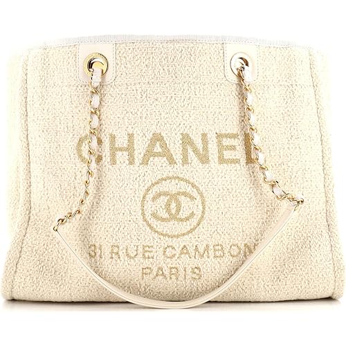 Chanel, Pre-Loved Deauville Tote Boucle Small, Neutral
