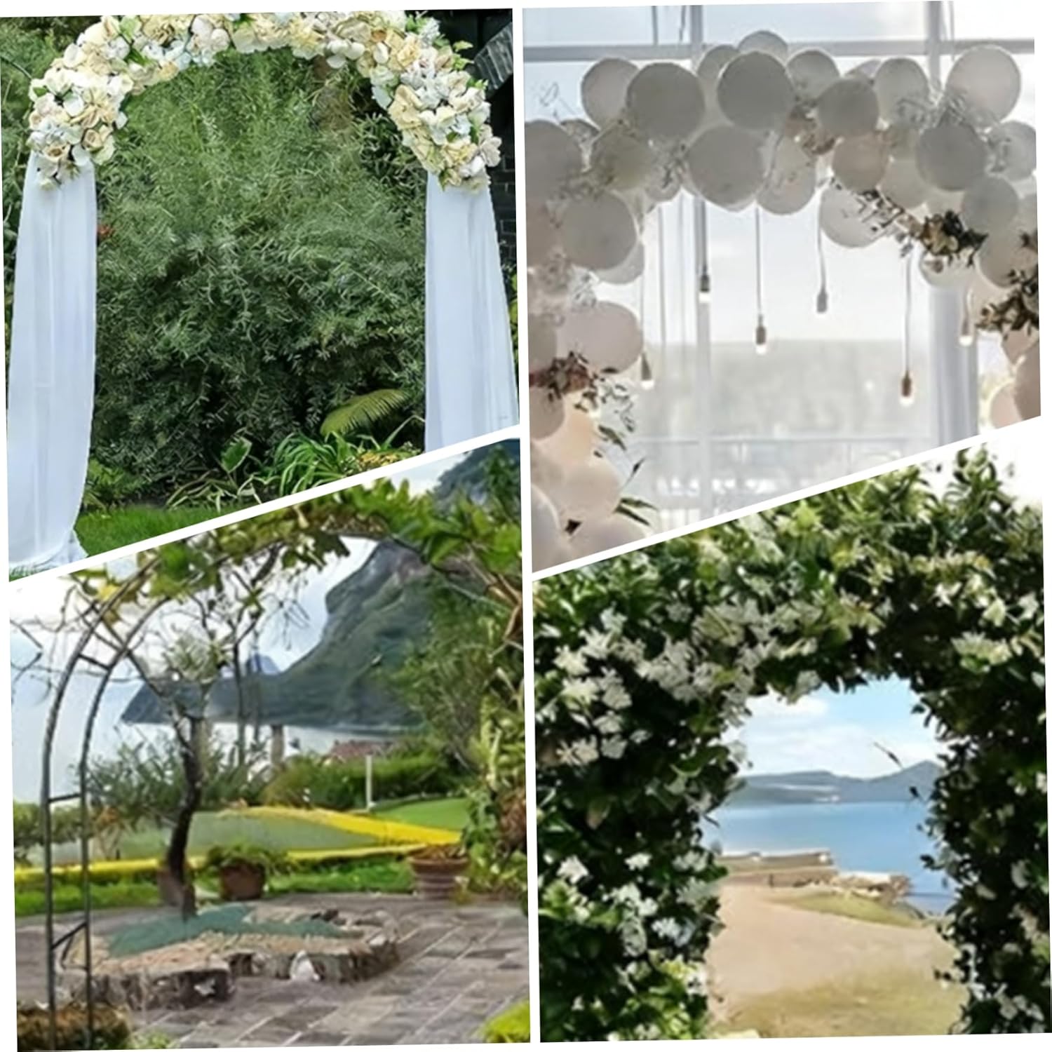 Metal Arch, Wedding Arch, Garden, Thickened Rustproof Metal Frame Climb Plants Trellis Garden Arbor for Climbing Plant Outdoor Wedding Party