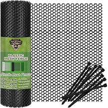 Plastic Wire Mesh Fence 16In x 20Ft, Chicken Wire Fencing for Poultry, Dogs, Rabbits, Snake Barrier, Garden Netting, Balcony Pet Barrier, Lightweight Plastic Mesh for Outdoor Use Black