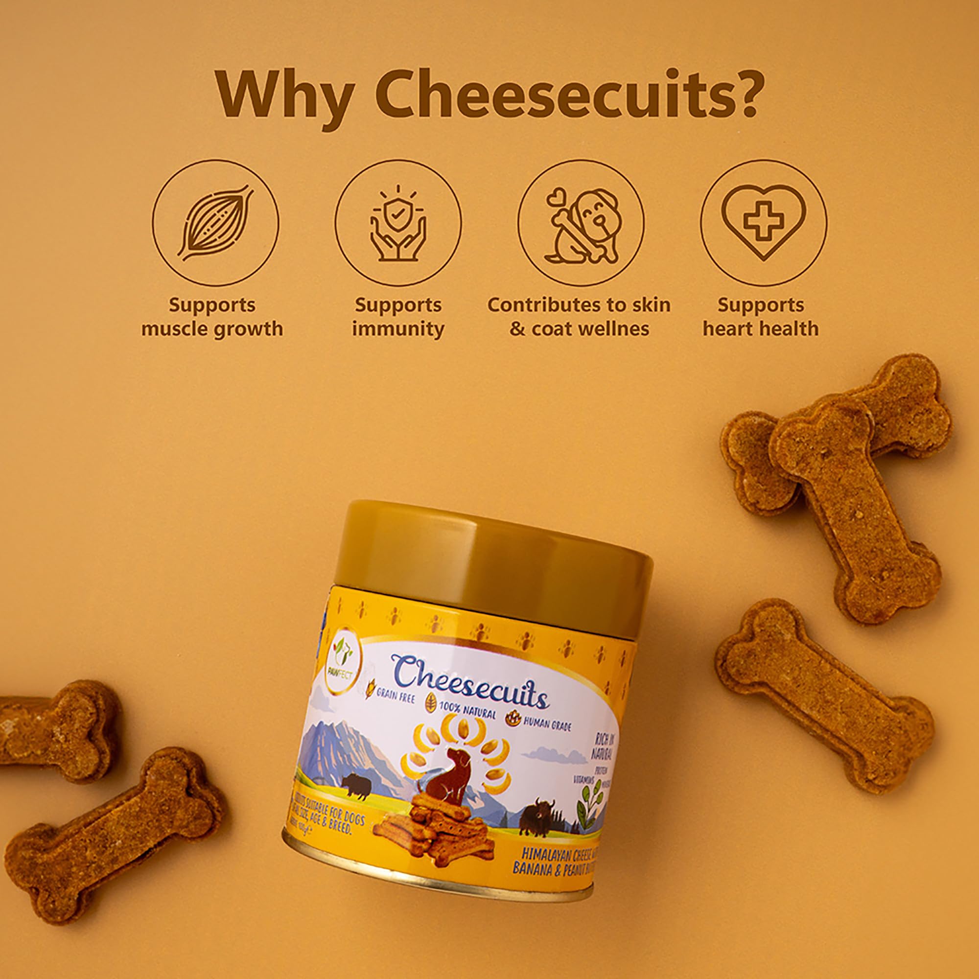 Pawfect Cheesecuits, Cheese biscuits with Banana, Peanut Butter & Eggs for Dogs, 100% Natural, Grain-free, Hypoallergenic - Image 4