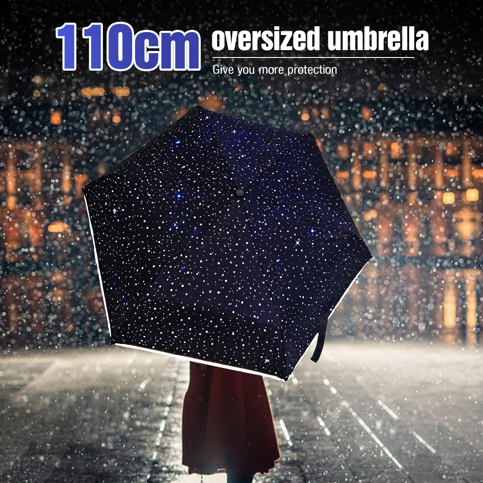 Odblaskowy parasol dziecięcy, wodoodporny, ultralekki z odblaskami, wiatroszczelny