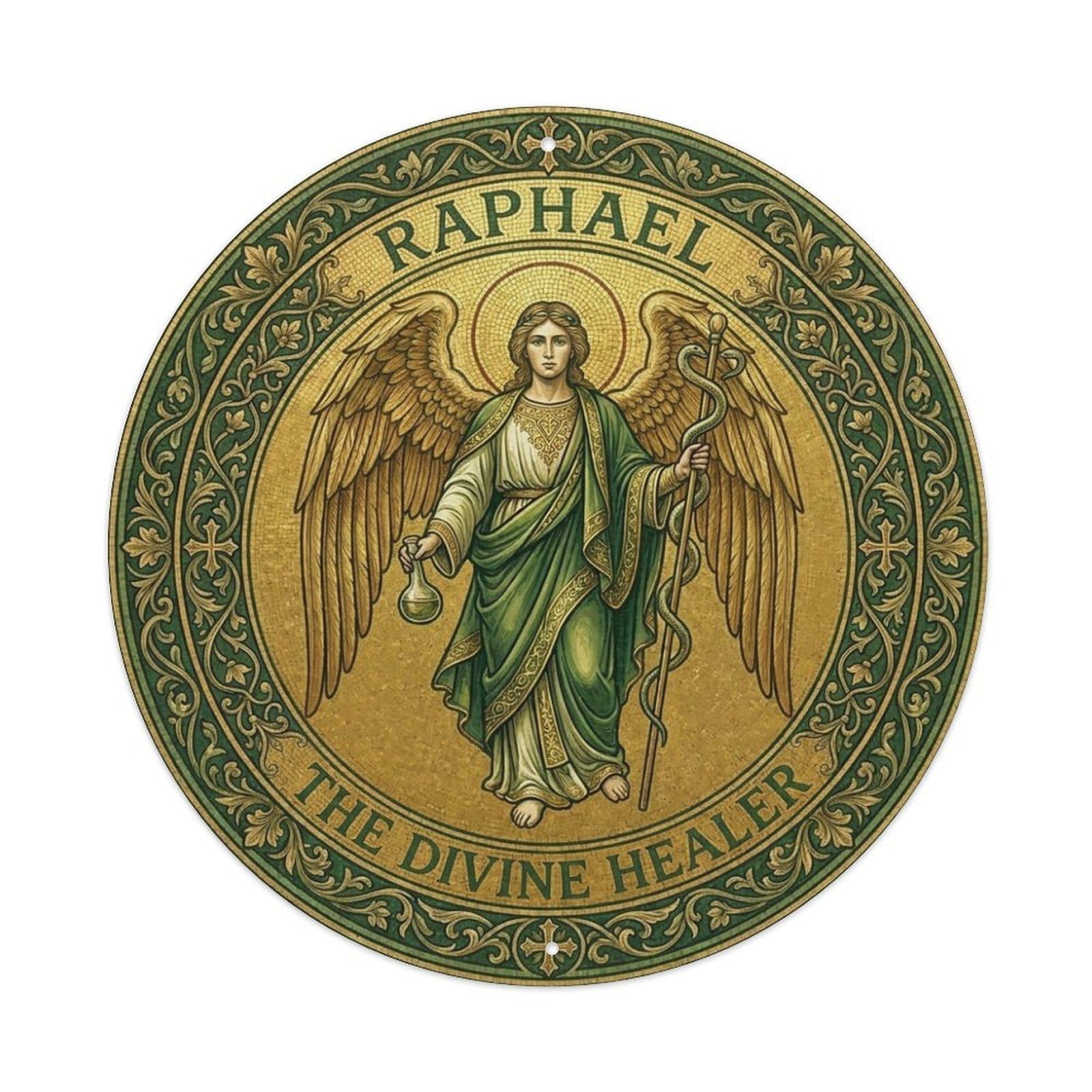 Archangel Raphael The Divine Healer Healing Grace Metal Tin Sign