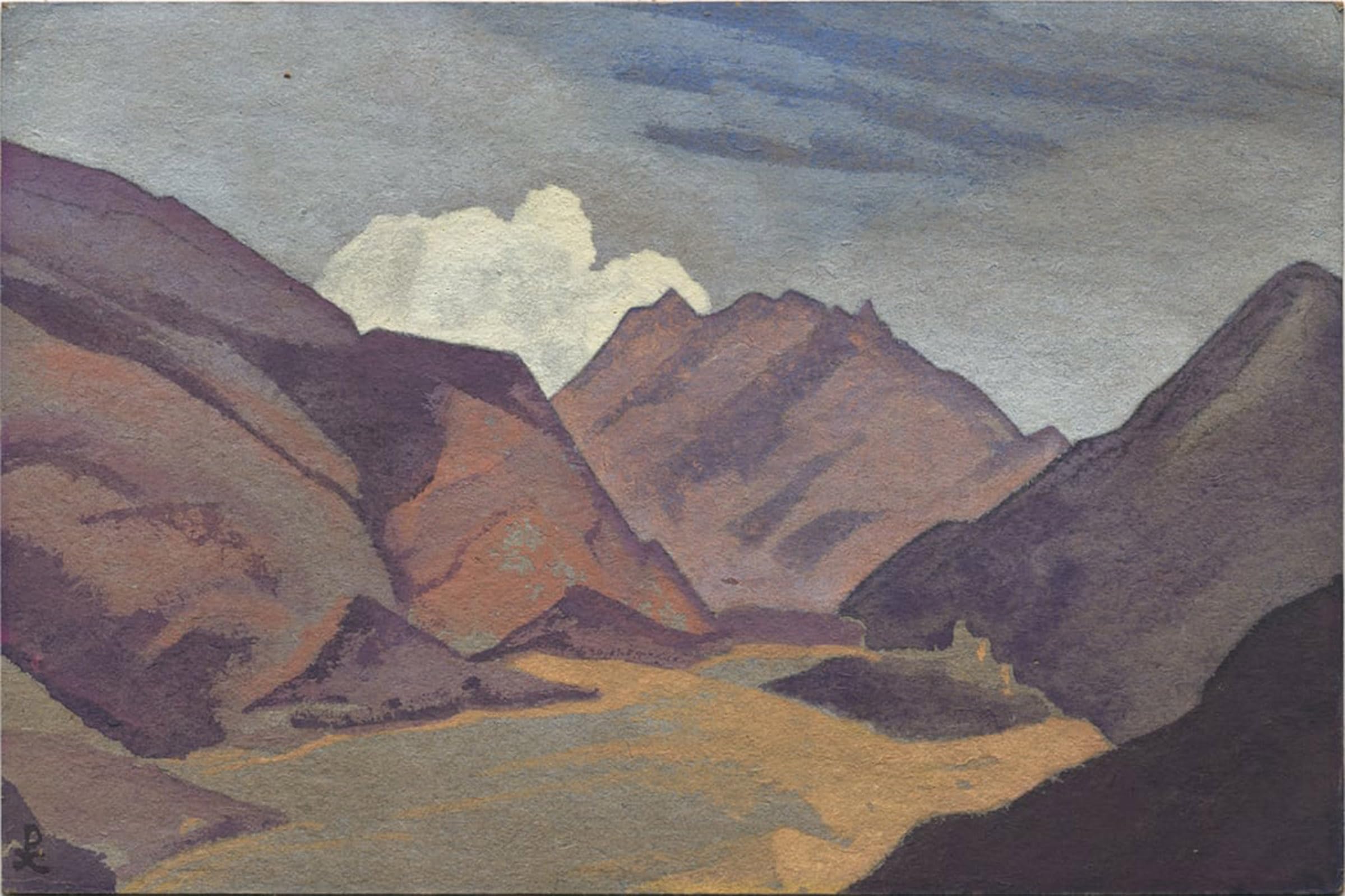 POSTERIIk Vintage Classic Picture Landscape Artwork Baltistan Border with Ladakh by Nicholas Roerich Portrait Canvas Painting for Office Home Decor 60x90cm